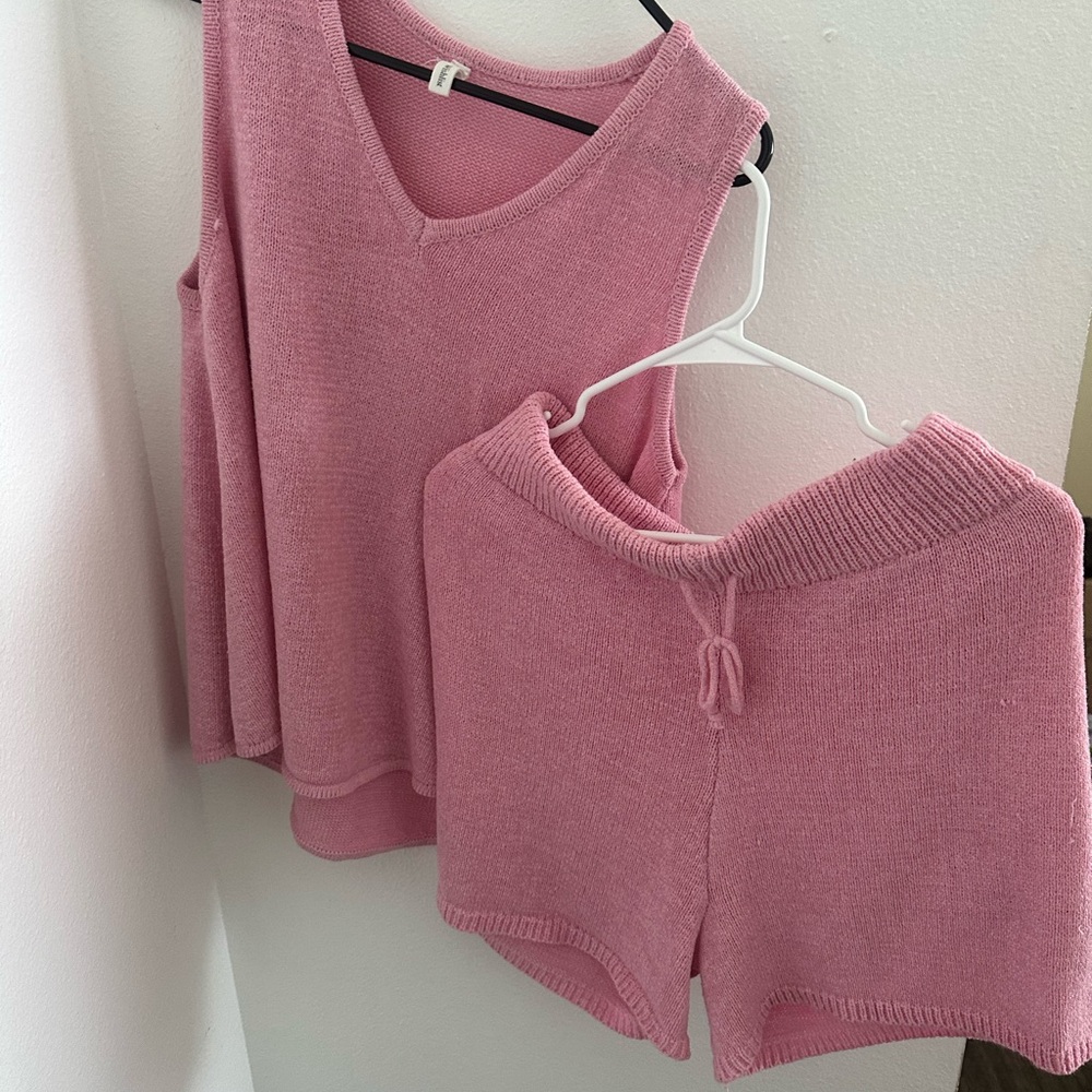 Wishlist Pink Knit Lounge Set